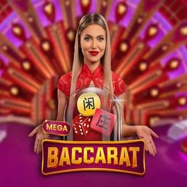 Mega Baccarat logo by Pragmatic Play at Slotornado Casino